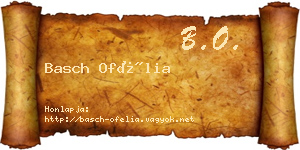 Basch Ofélia névjegykártya